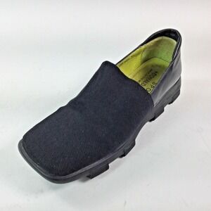 Donald J Pliner  Size US 5.5 Loafers Fabric Leather Black Slip‎ On Shoes Womens